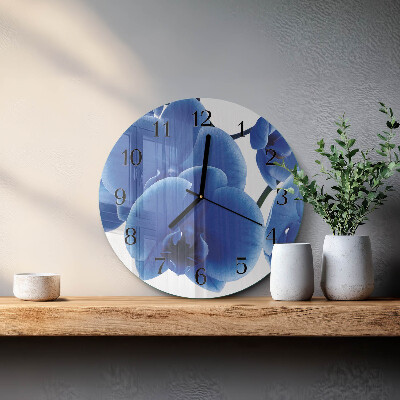 Glas wanduhr mit motiv rund Orchidee