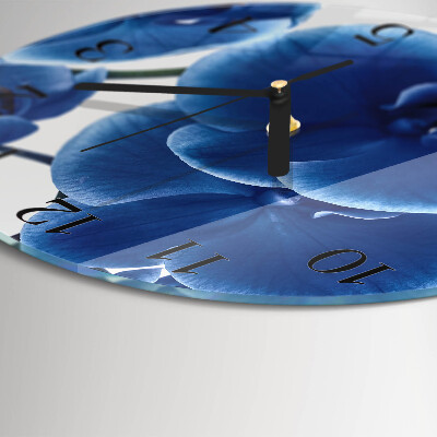 Glas wanduhr mit motiv rund Orchidee