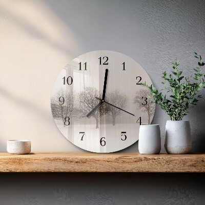 Wanduhr glas rund Winter