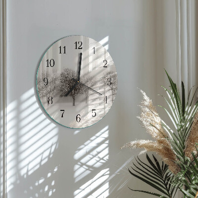 Wanduhr glas rund Winter