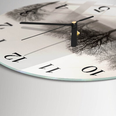 Wanduhr glas rund Winter