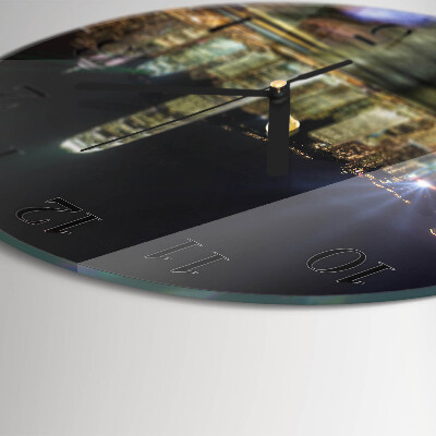Runde wanduhr aus glas Horizont