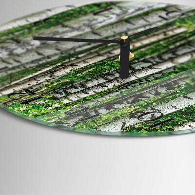Wanduhr glas rund Birken
