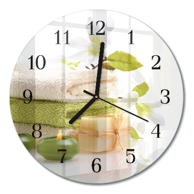 Glas wanduhr mit motiv rund Spa-Seife