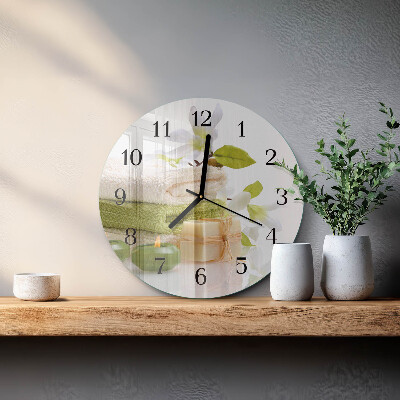 Glas wanduhr mit motiv rund Spa-Seife