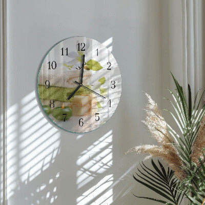 Glas wanduhr mit motiv rund Spa-Seife