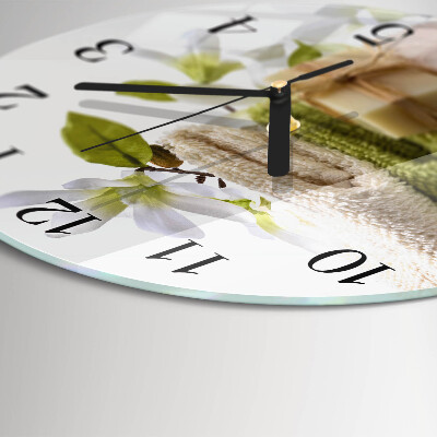 Glas wanduhr mit motiv rund Spa-Seife