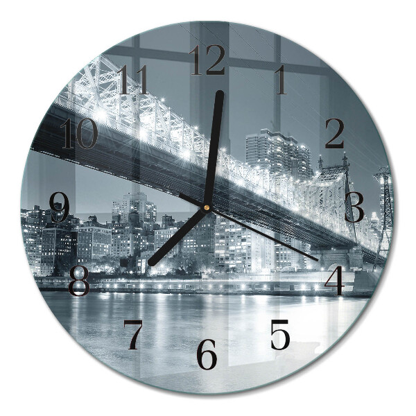 Runde wanduhr aus glas Brücke
