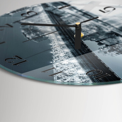 Runde wanduhr aus glas Brücke