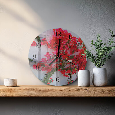 Runde wanduhr Blumen