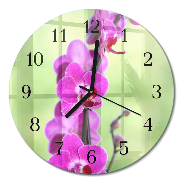 Runde wanduhr Orchidee