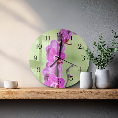 Runde wanduhr Orchidee