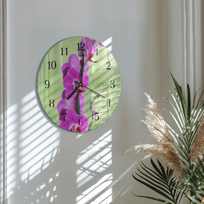 Runde wanduhr Orchidee
