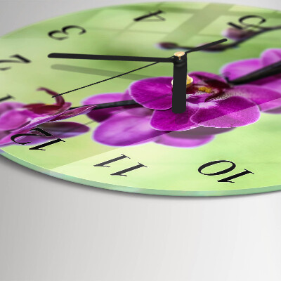 Runde wanduhr Orchidee