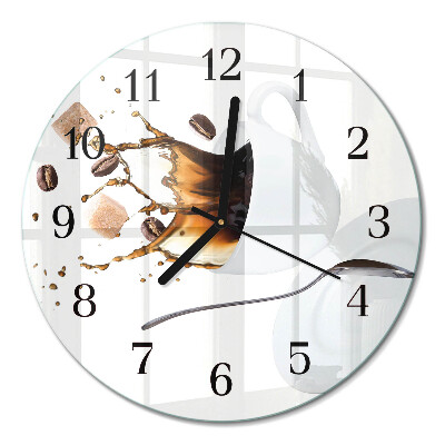 Wanduhr glas rund Becher