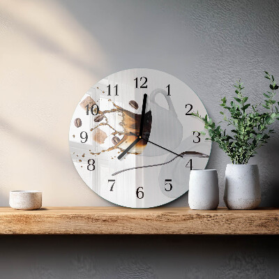 Wanduhr glas rund Becher