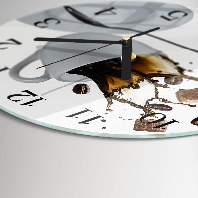 Wanduhr glas rund Becher