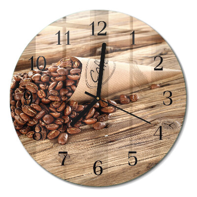 Runde wanduhr Kaffeebohnen