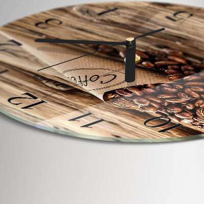 Runde wanduhr Kaffeebohnen