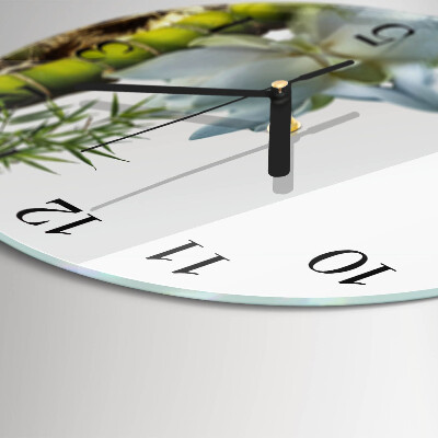 Runde wanduhr aus glas Bambus