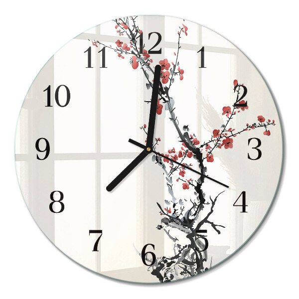 Runde wanduhr Blumen
