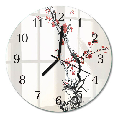 Runde wanduhr Blumen