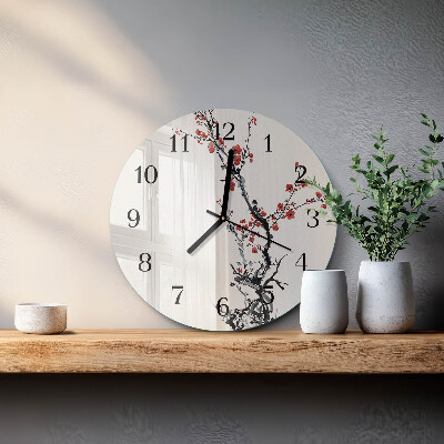 Runde wanduhr Blumen