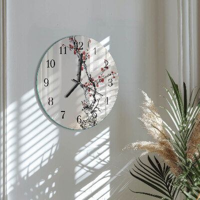 Runde wanduhr Blumen