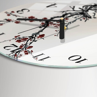 Runde wanduhr Blumen