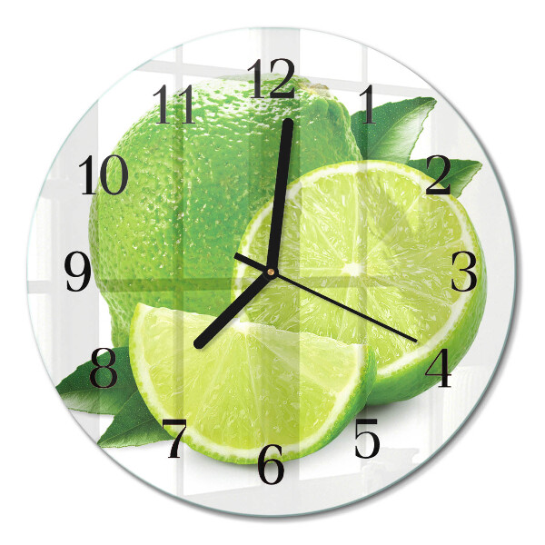 Runde wanduhr aus glas Kalziumkarbonat