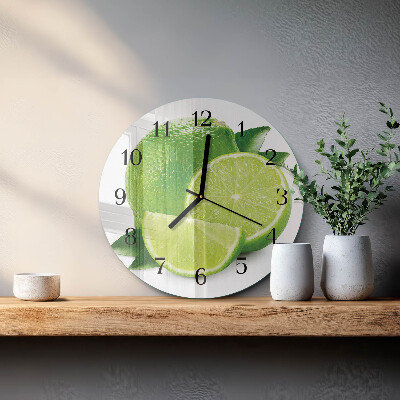 Runde wanduhr aus glas Kalziumkarbonat