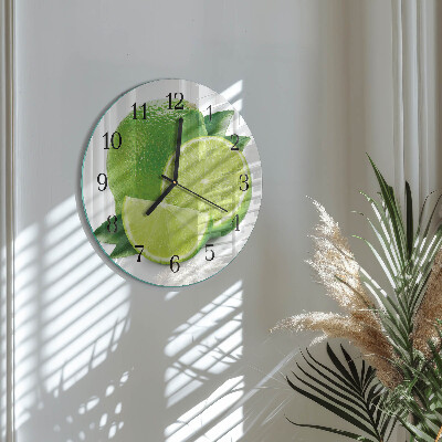 Runde wanduhr aus glas Kalziumkarbonat