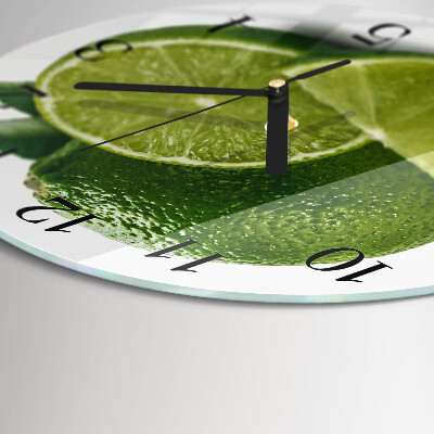 Runde wanduhr aus glas Kalziumkarbonat
