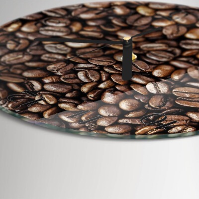 Wanduhr glas rund Kaffeebohnen