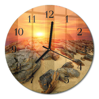 Runde wanduhr Sonnenuntergang
