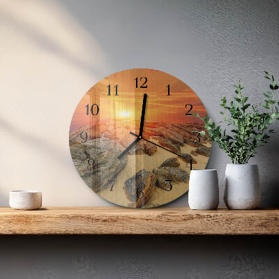 Runde wanduhr Sonnenuntergang
