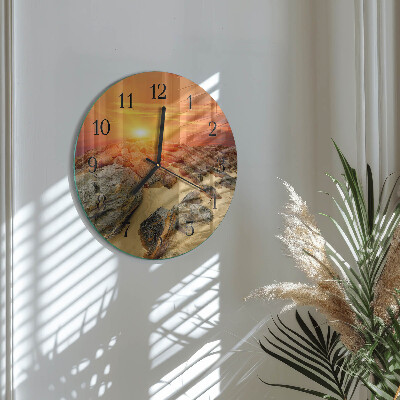 Runde wanduhr Sonnenuntergang