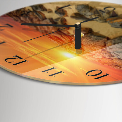 Runde wanduhr Sonnenuntergang