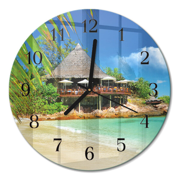 Wanduhr glas rund Insel
