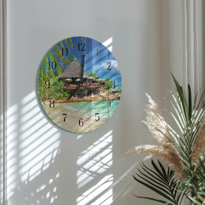 Wanduhr glas rund Insel