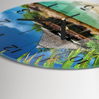 Wanduhr glas rund Insel