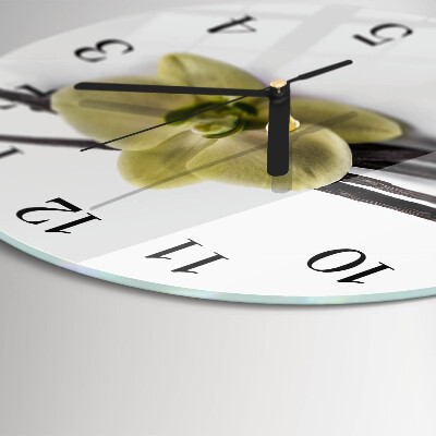 Runde wanduhr aus glas Vanille