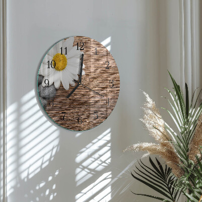 Runde wanduhr Gänseblümchen