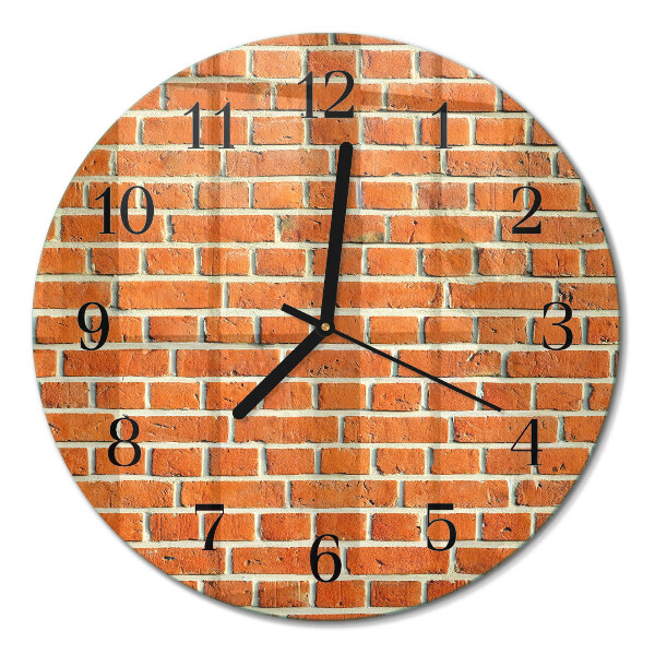 Wanduhr glas rund Ziegel