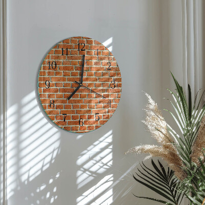 Wanduhr glas rund Ziegel