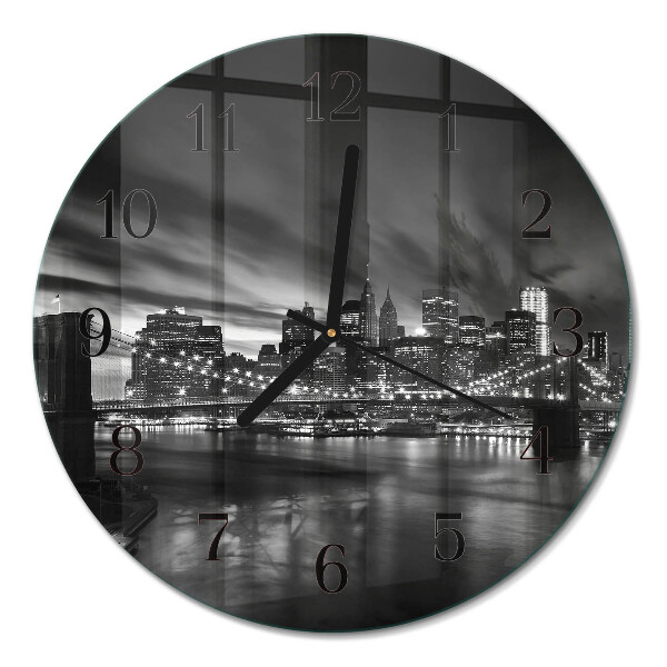 Glas wanduhr mit motiv rund Stadt