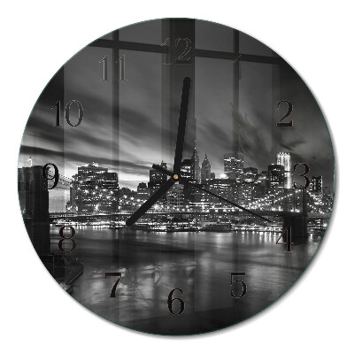 Glas wanduhr mit motiv rund Stadt