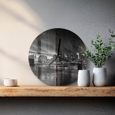 Glas wanduhr mit motiv rund Stadt