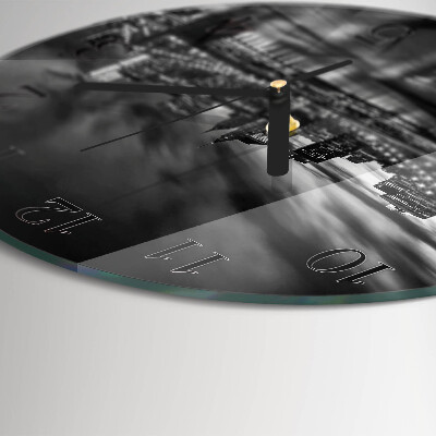 Glas wanduhr mit motiv rund Stadt