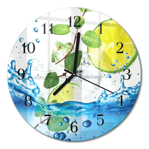 Runde wanduhr Limette und Minze